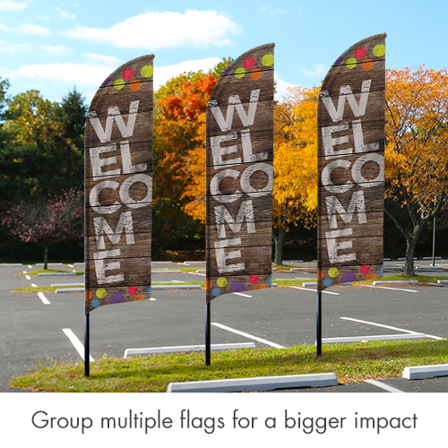 Banners, Welcome, Rustic Charm Welcome Flag Banner, 2' x 8.5' 2
