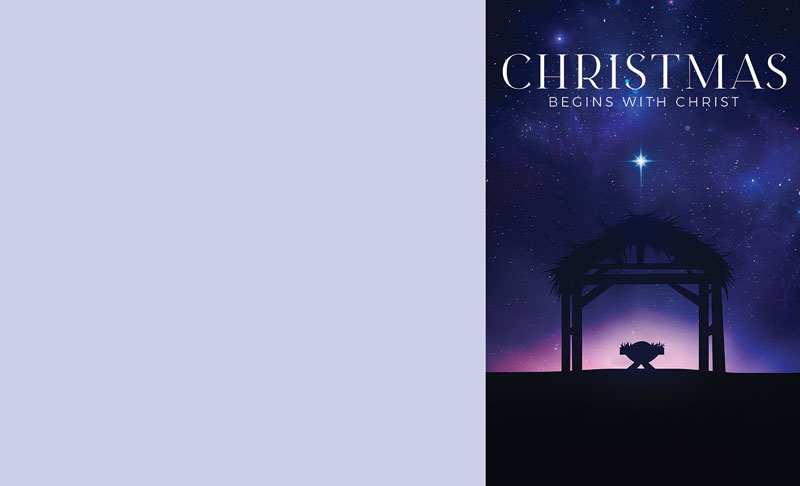 Bulletins, Christmas, Begins With Christ Manger, 8.5 x 14