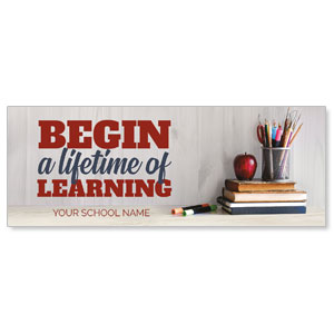School Books Lifetime Learning ImpactBanners