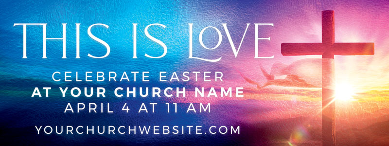 Banners, Easter, Love Easter Colors, 3' x 8'