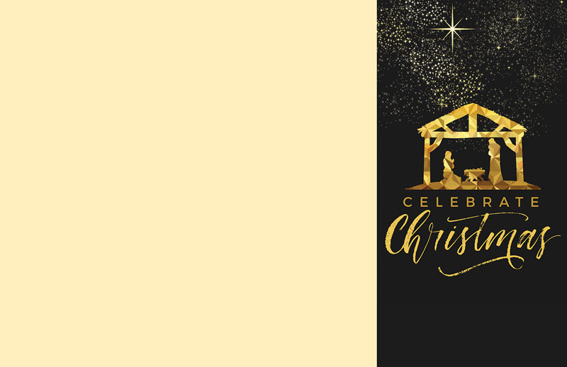 Bulletins, Christmas, Black and Gold Nativity, 11 x 17