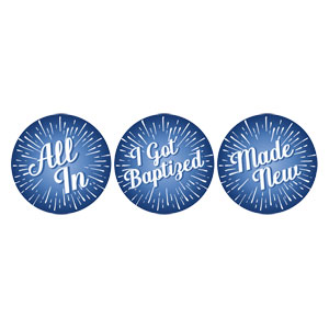 Baptism Burst Set Circle Handheld Signs