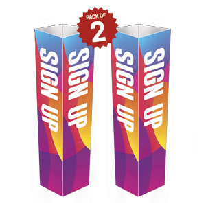Curved Colors Sign Up Column Signs
