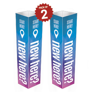 Bright Gradient New Here Column Signs
