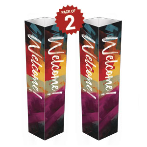 Color Tiles Welcome Column Signs