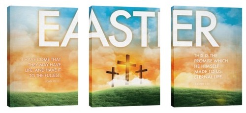 Wall Art, Easter, Easter Triptych , 24 x 36
