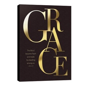 Gold Letters Grace 24in x 36in Canvas Prints