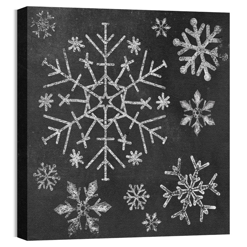 Wall Art, Christmas, Mod Chalk Snowflakes, 24 x 24
