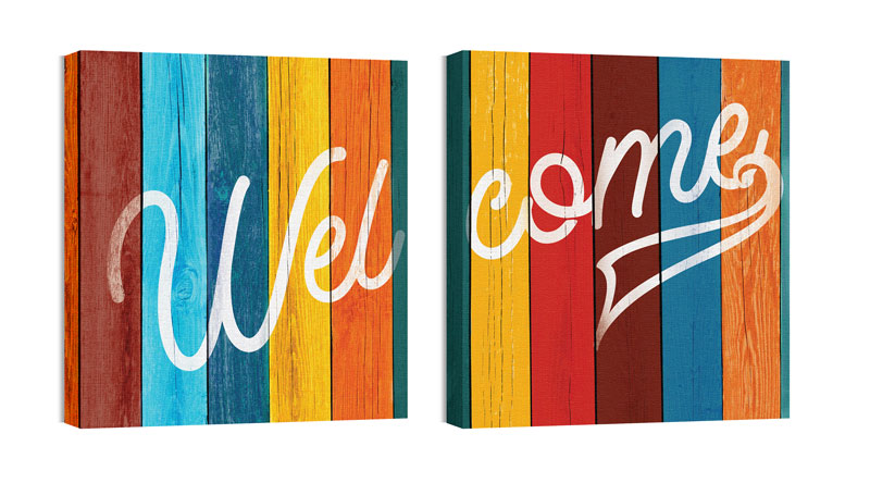 Wall Art, Welcome, Mod Welcome Pair 6, 24 x 24