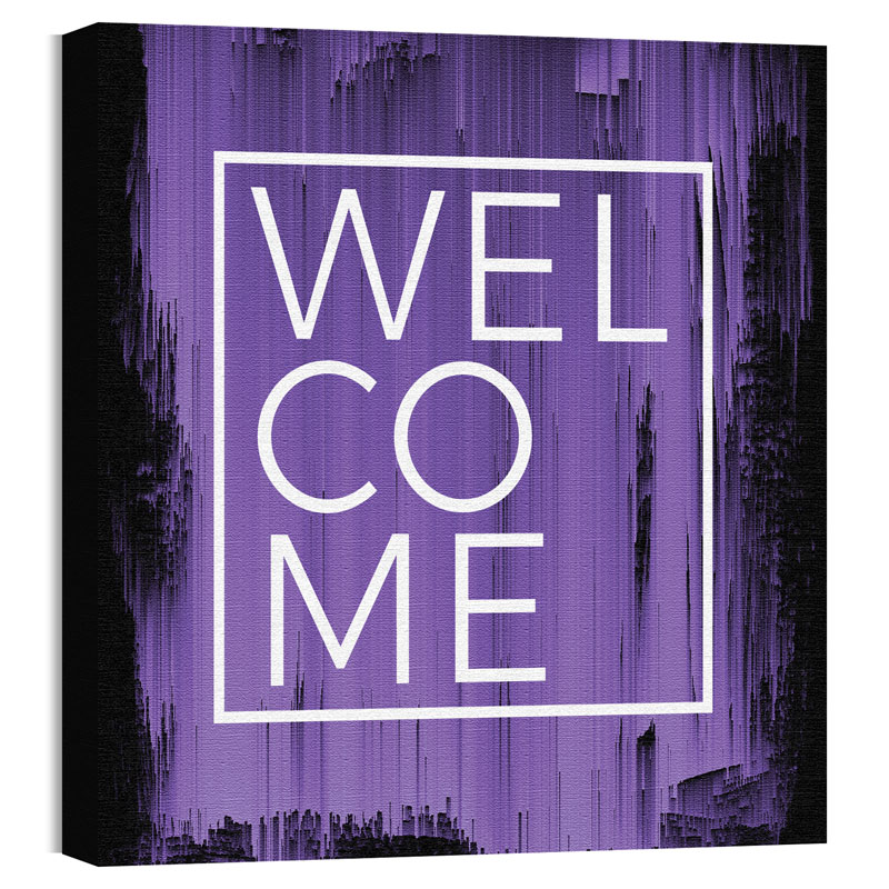 Wall Art, Welcome, Mod Welcome Purple, 24 x 24