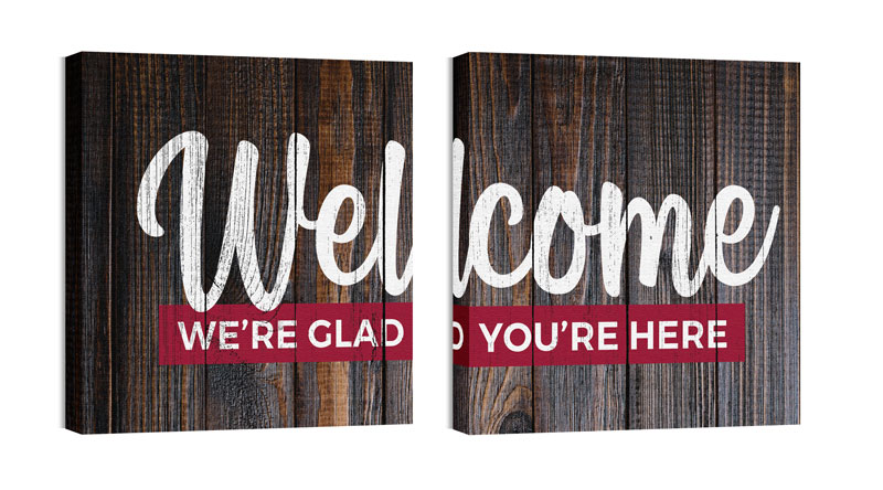 Wall Art, Welcome, Mod Welcome Pair 7, 24 x 24