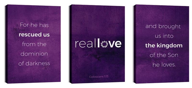 Wall Art, Easter, Real Love Crown Triptych, 24 x 36
