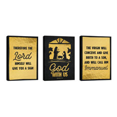 God With Us Gold Triptych 