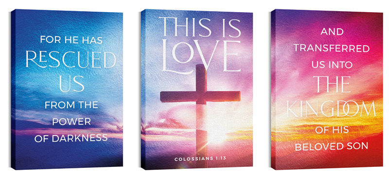 Wall Art, Easter, Love Easter Colors Triptych, 24 x 36