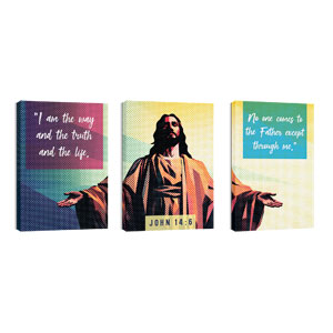 John 14:6 Triptych 24in x 36in Canvas Prints