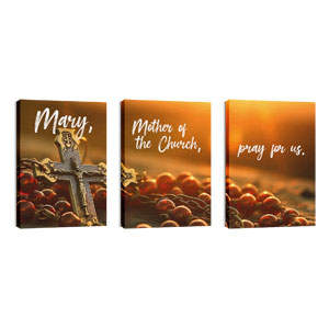 Mary Mother Triptych 24in x 36in Canvas Prints