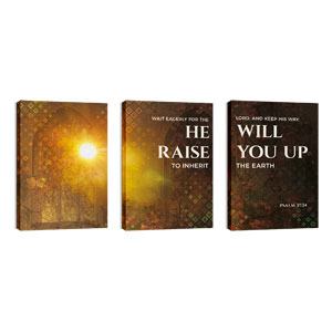 Psalm 37:34 Triptych 24in x 36in Canvas Prints