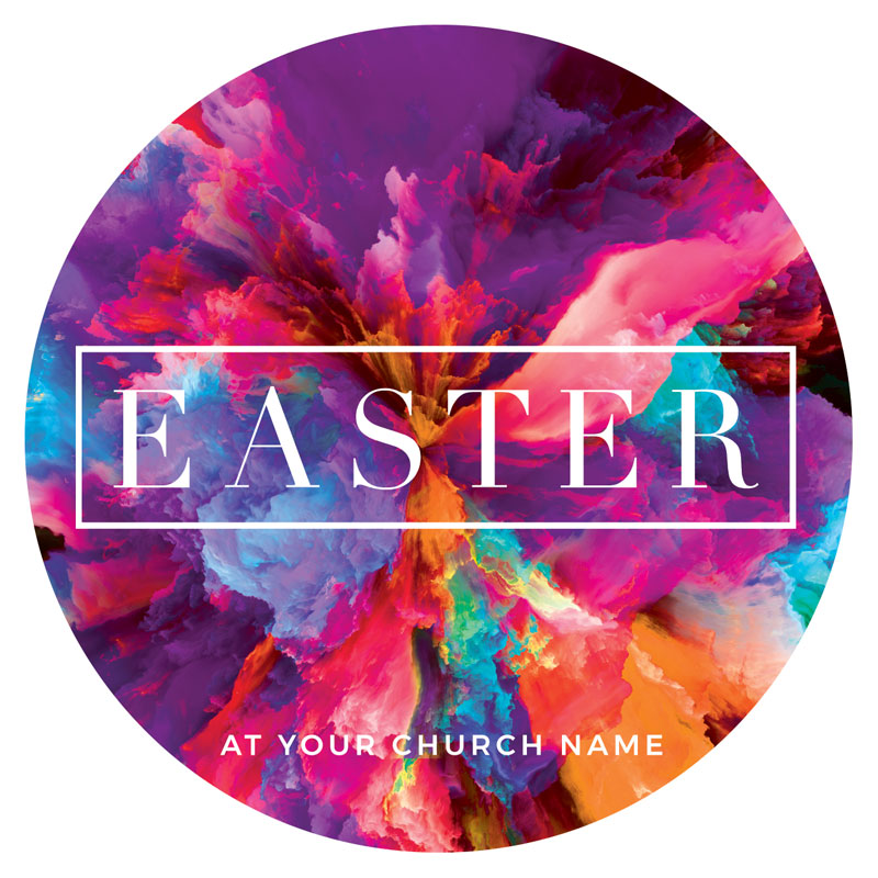 InviteCards, Easter, Easter Color Smoke, 4 Circle