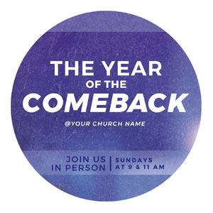 Comeback Blue Circle InviteCards 