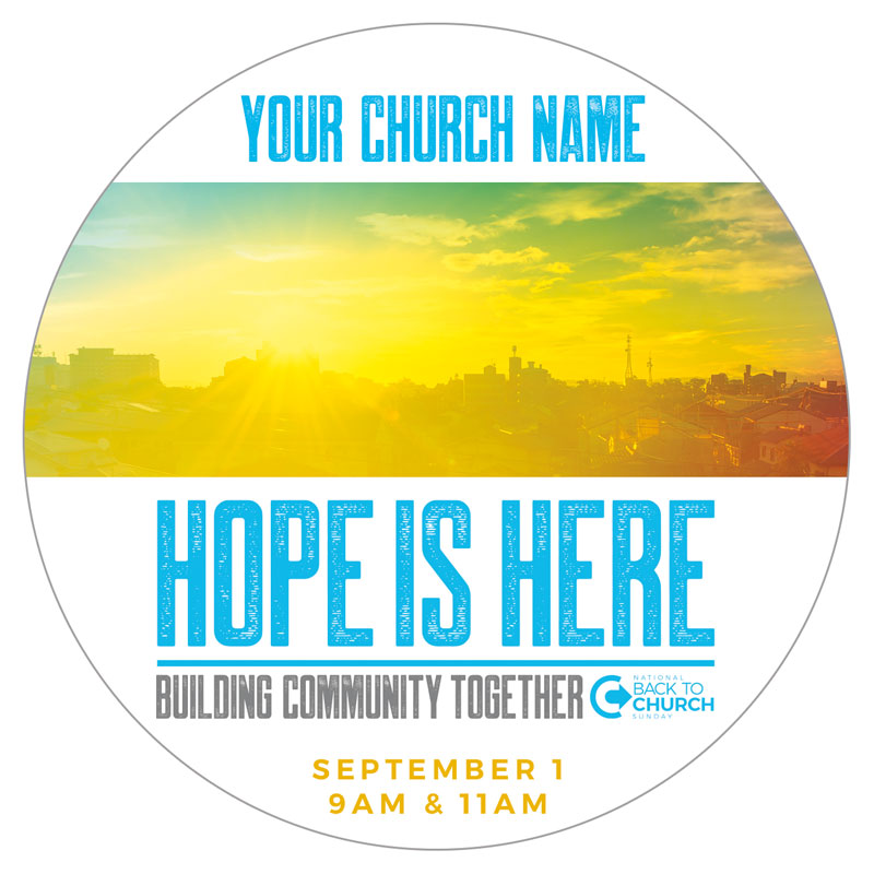 InviteCards, Back To Church Sunday, BTCS Hope is Here Sunrise, 4 Circle