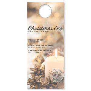 Christmas Eve Snowy Candle DoorHangers