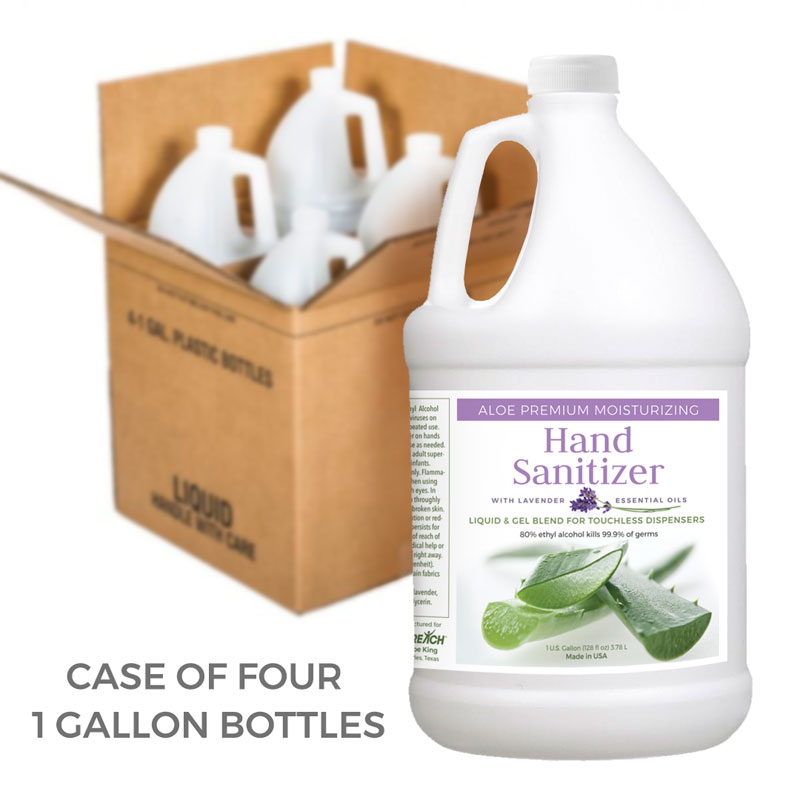 Safety Products, Safety, Liquid & Gel Blend Aloe Sanitizer for Touchless Dispensers in 1 Gallon Containers (Case of 4)