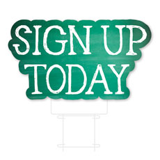 Green Chalkboard Sign Up Today 