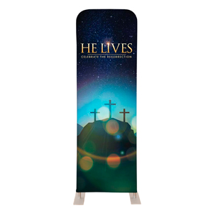 He Lives Crosses 2' x 6' Sleeve Banner