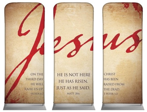 Banners, Easter, Jesus Triptych, 2'7 x 6'7