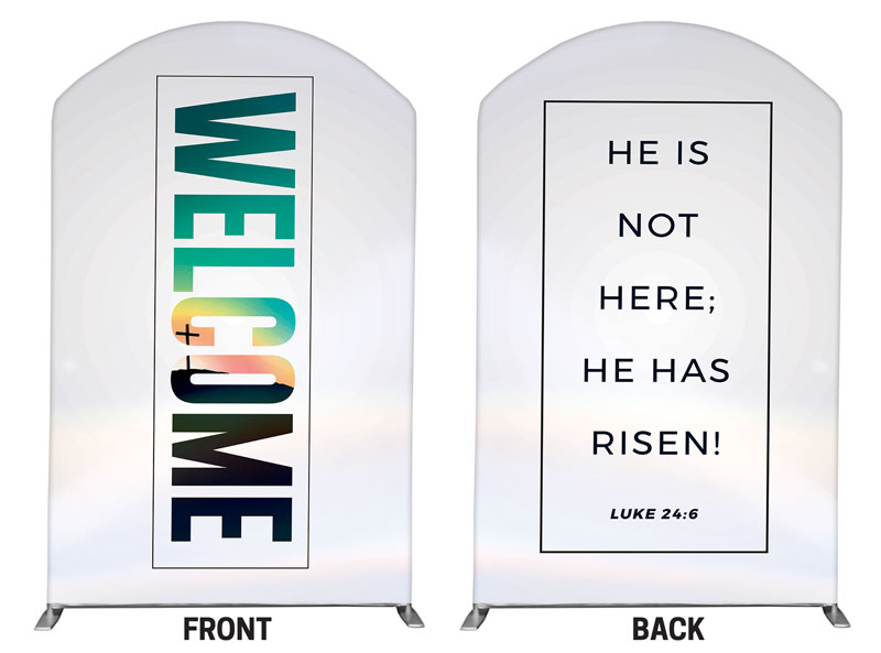 Banners, Easter, Bold Easter Calvary Hill, 5' x 8' Curved Top