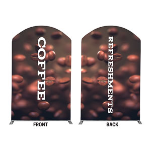 Coffee Beans Coffee Refreshments 5' x 8' Curved Top Sleeve