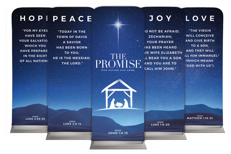 Banners, Christmas, The Promise Manger Set, 2'7 x 6'7