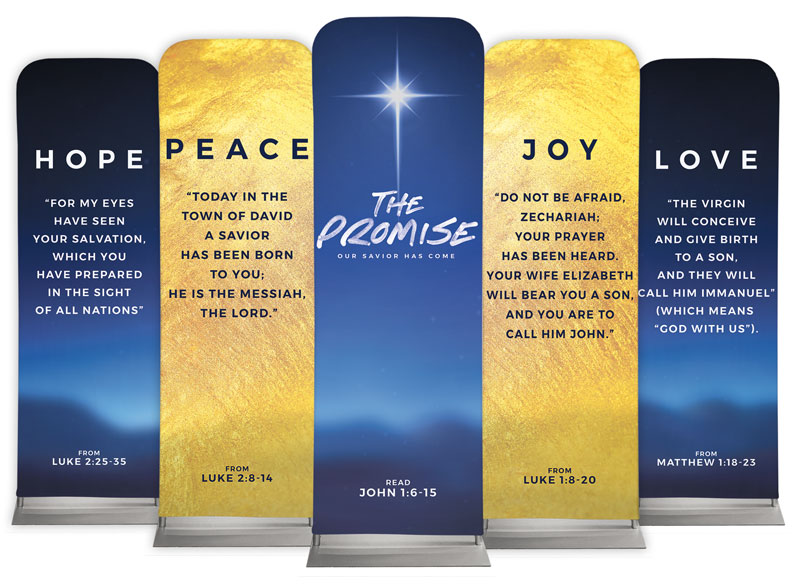 Banners, Christmas, The Promise Contemporary Set, 2' x 6'