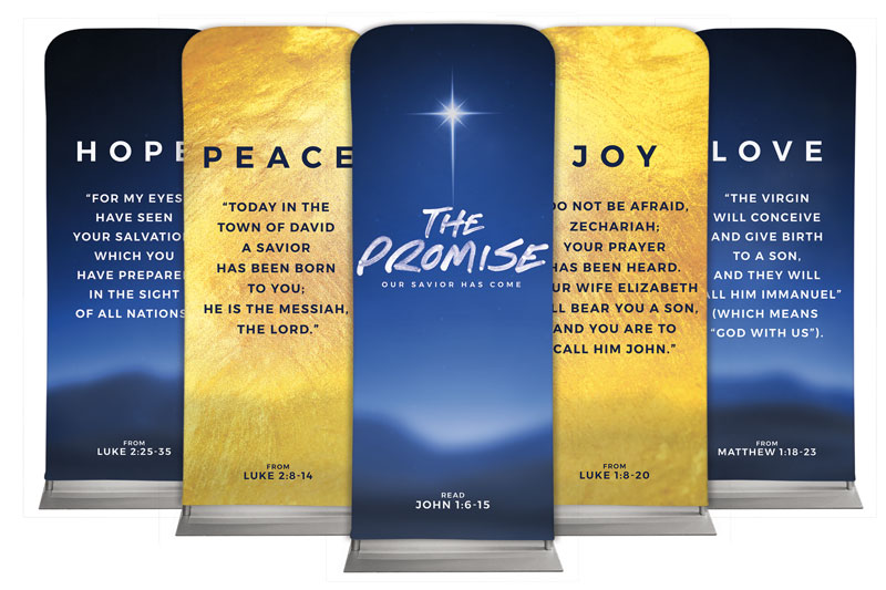 Banners, Christmas, The Promise Contemporary Set, 2'7 x 6'7