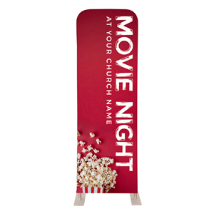 Movie Night Popcorn 2' x 6' Sleeve Banner