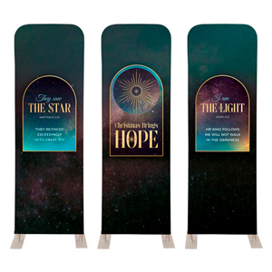Christmas Star Triptych 2' x 6' Sleeve Banner