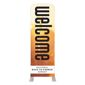 Back to Church Welcomes You Orange 2' x 6' Sleeve Banner