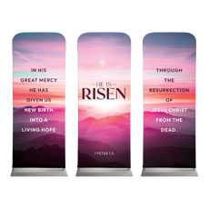 Risen Pink Sunrise Triptych 