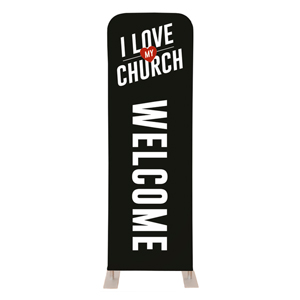 I Love My Church Heart 2' x 6' Sleeve Banner