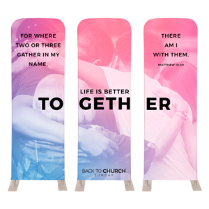 BTCS Life Is Better Together Triptych 2' x 6' Sleeve Banner