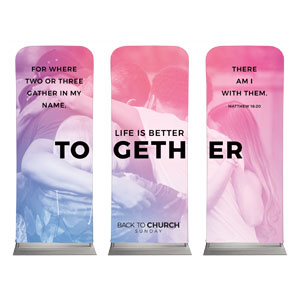 BTCS Life Is Better Together Triptych 2'7" x 6'7" Sleeve Banners