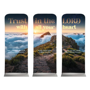 Mountain Path Proverbs 3:5-6 Triptych 2'7" x 6'7" Sleeve Banners