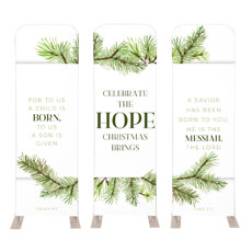 Christmas Green Pine Triptych 