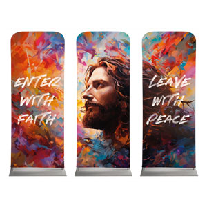 Enter With Faith Triptych 2'7" x 6'7" Sleeve Banners