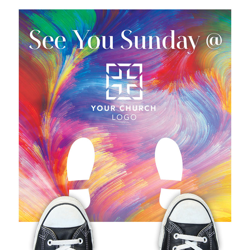 Floor Stickers, Easter, No Greater Love See You Sunday, 17 x 17