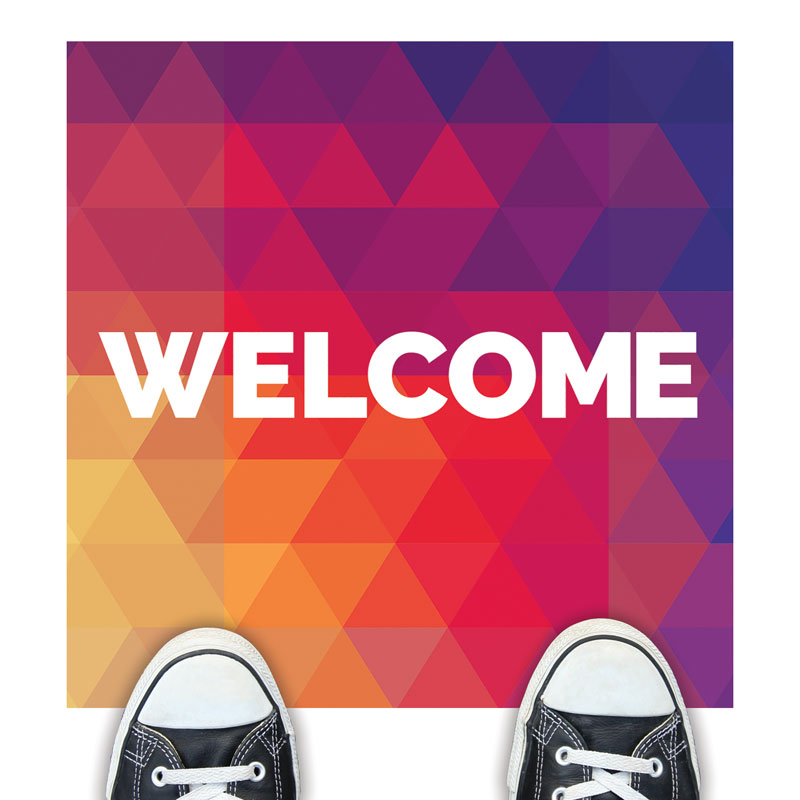 Floor Stickers, Geometric Bold Products, Geometric Bold Welcome, 17 x 17