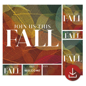 Fall Colorful Leaves Church Graphic Bundles
