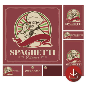 Spaghetti Dinner Church Graphic Bundles
