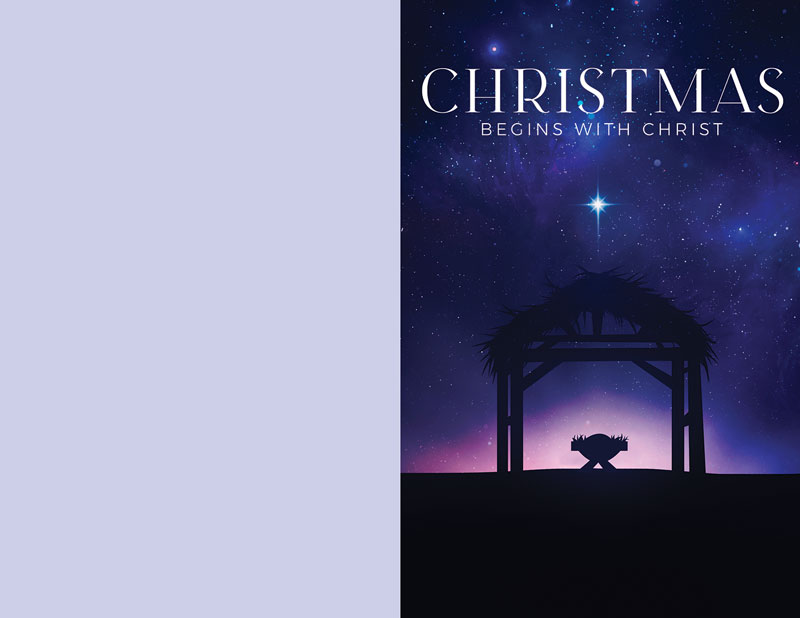 Bulletins, Christmas, Begins With Christ Manger, 8.5 x 11