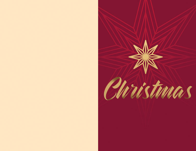 Bulletins, Christmas, Christmas Gold Star, 8.5 x 11